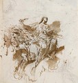 Saint Mathieu, ecrivant sur un livre tenu par un ange - (after) Sebastiano Ricci