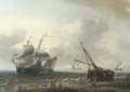 Sailing ships off the coast - (after) Aernout Smit