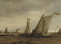 Fishing boats in choppy waters - (after) Abraham Van Beijeren