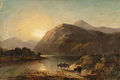 Cows by a highland lake - (after) Alfred De Breanski