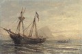 A Russian barque moored at dusk - (after) Aleksei Petrovich Bogoliubov