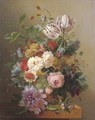 An exuberant flower still life - Arnoldus Bloemers