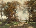 Cows on a birchpath - Arnold Marc Gorter