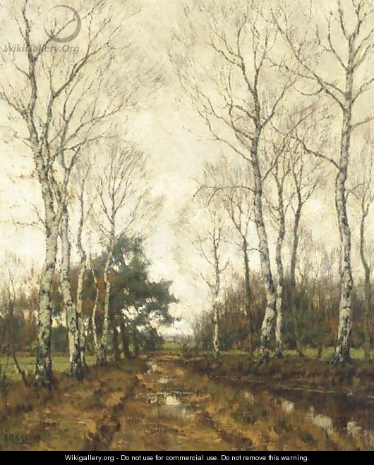 Birches in autumn - Arnold Marc Gorter