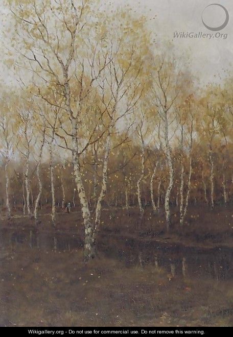 Birch trees in autumn - Arnold Marc Gorter