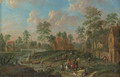 River Landscapes with Travellers in Villages - Arnold Frans Rubens