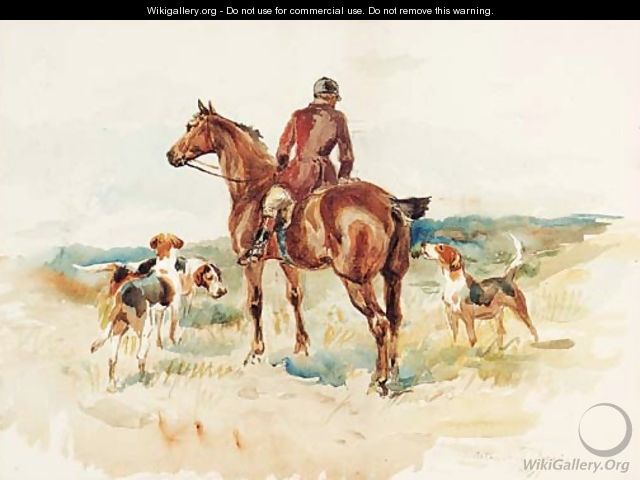 A Huntsman with his Hounds in an extensive Landscape - Arthur Davis