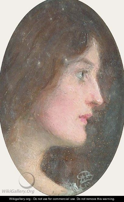 Portrait of Effie Ruskin, profile - Arthur Herbert Buckland
