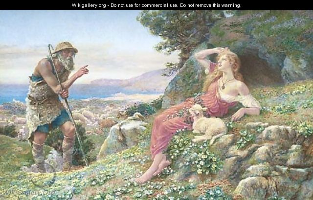A shepherd admonishing Perdita for her love of Florizel - A. Foord Hughes