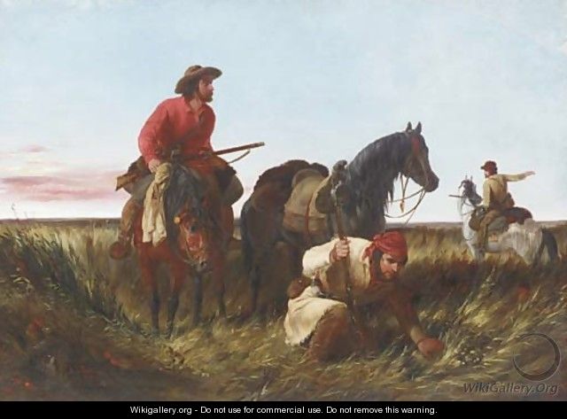 Trappers Following the Trail At Fault - Arthur Fitzwilliam Tait
