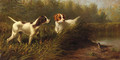 On Point, A Setter and Pointer wih a Woodcock - Arthur Fitzwilliam Tait