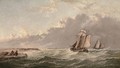 Dutch barges running inshore in a stiff breeze - Arthur Joseph Meadows