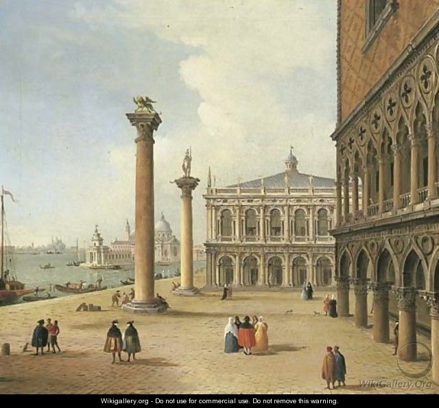The Piazzetta and the Libreria di San Marco, Venice, Santa Maria della Salute beyond - Antonio Joli