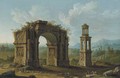 San Remy, Southern France, with ruins of a monumental arch and an early first-century tomb of the Julii at Glanum - Antonio Joli