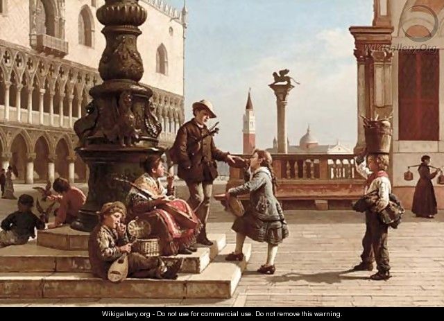Young Musicians in Piazza San Marco, Venice - Antonio Paoletti