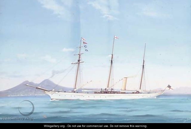 The Royal Yacht Squadron steam yacht Fedora in the Mediterranean off Naples - Antonio de Simone