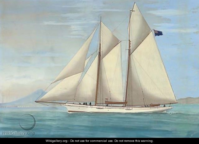 The R.D.Y.C. racing schooner Medora in the Mediterranean off Naples - Antonio de Simone