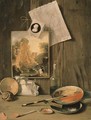 A trompe l'oeil still life of the artist's studio - Antonio Cioci or Ciocchi