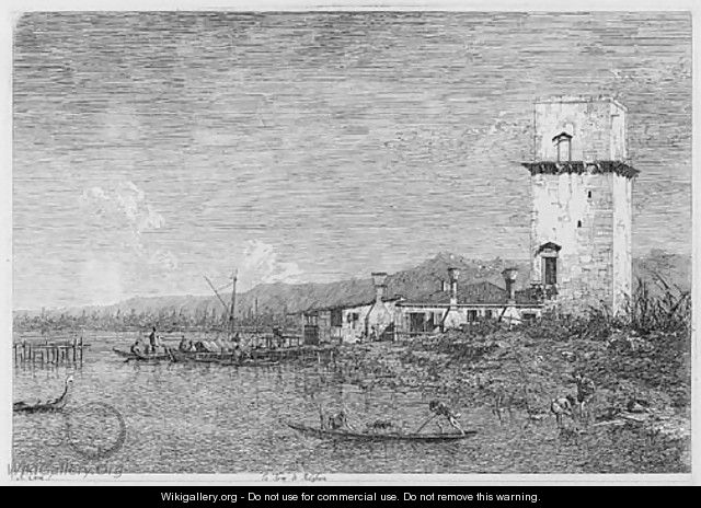 The Tower of Malghera - (Giovanni Antonio Canal) Canaletto