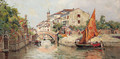 A Venetian Canal - Antonio Maria de Reyna