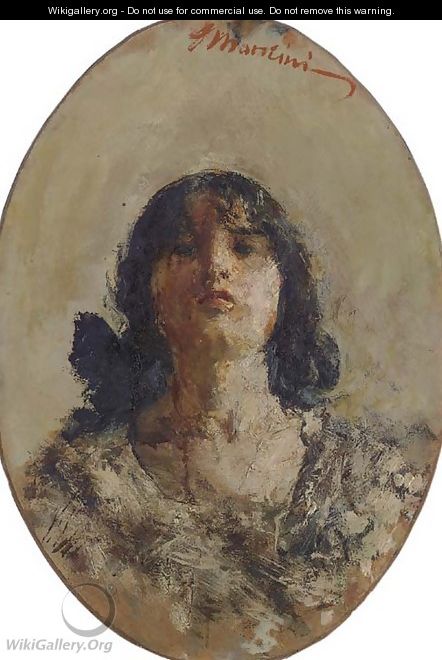 Portrait of a Young Woman - Antonio Mancini
