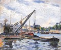 Bords de la Seine avec peniches - Armand Guillaumin