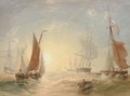 Crowded waters at dusk - Anthony Vandyke Copley Fielding