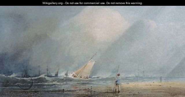 A fishing vessel heading out to sea in a squall - Anthony Vandyke Copley Fielding