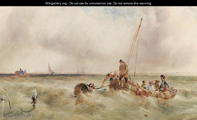 Fishing smacks and other vessels off the coast in a squall - Anthony Vandyke Copley Fielding