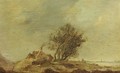 An extensive landscape with a cottage by a tree - Anthony Jansz van der Croos
