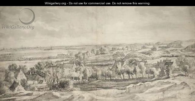View of Bloemendaal, with Haarlem in the distance - Anthonie Waterloo