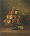 Peaches and grapes in a basket - Antoine Vollon