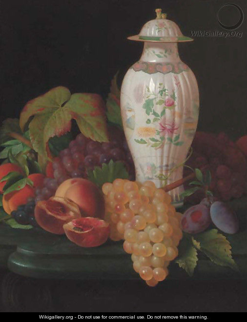 A famille rose vase with grapes - Antione Henault