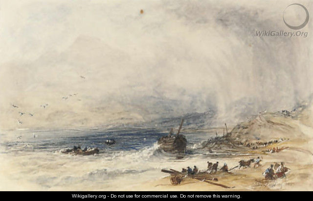 Salvaging the wreck - Anthony Vandyke Copley Fielding