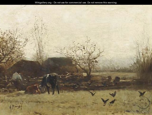 Cows grazing near a farm - Anton Mauve