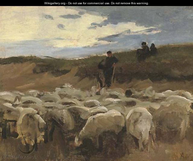 A shepherd and his flock - Anton Mauve
