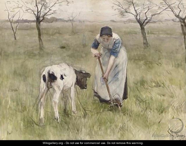 A Peasant Woman and her Calf - Anton Mauve