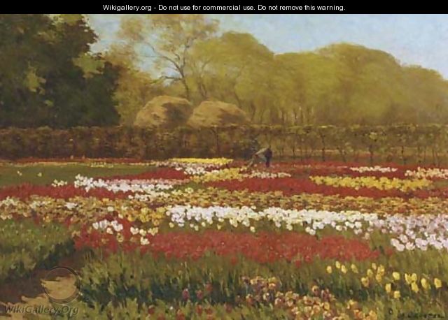 A beautiful day in a tulipfield - Anton Lodewijk Koster