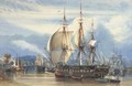 The French merchant frigate Chile preparing to set sail - Antoine-Desire Heroult