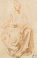 Woman sitting - Jean-Antoine Watteau