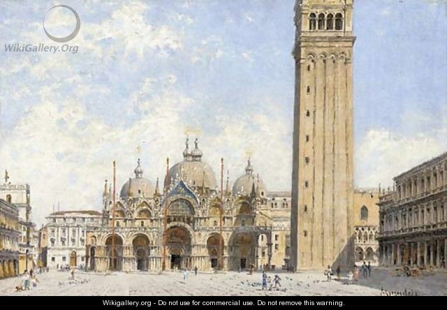 Piazza San Marco with a view of the Basillica and the Campanile, Venice - Antonietta Brandeis