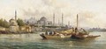 Trading vessels before Hagia Sofia, Istanbul - Anton Schoth