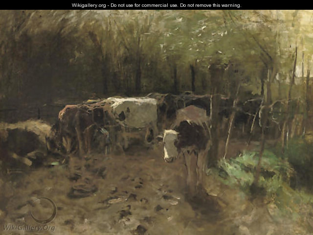De Koeienbocht a herd of cows on a country path - Anton Mauve