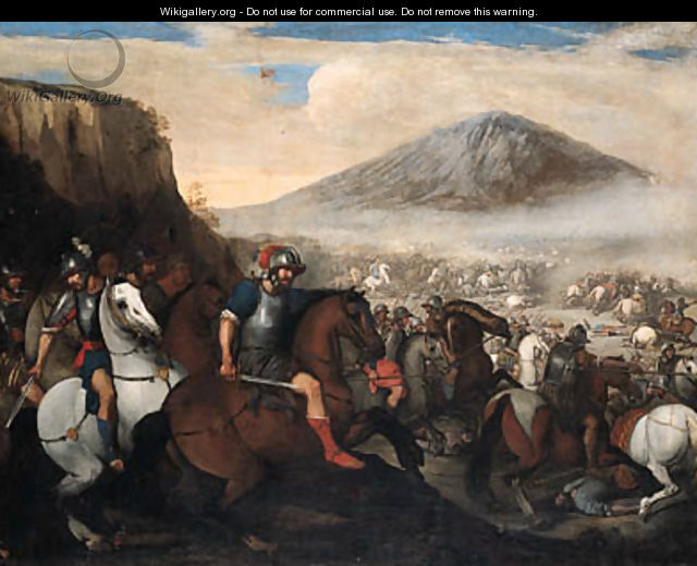 A Cavalry Battle - Aniello Falcone