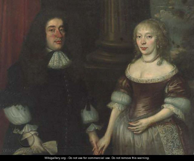 Group portrait of a gentleman and his wife - Anglo-Dutch School
