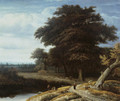 A wooded landscape - Anthonie Van Borssom