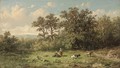 Cattle herders building a fire - Anthonie Jacobus van Wyngaerdt
