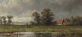 Figures resting in a polder landscape - Anthonie Jacobus van Wyngaerdt