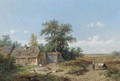 Figures by a farmhouse on the heath - Anthonie Jacobus van Wyngaerdt