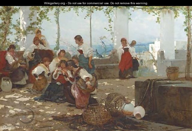 Women on a Terrace, Capri - Anselmo de Guinea